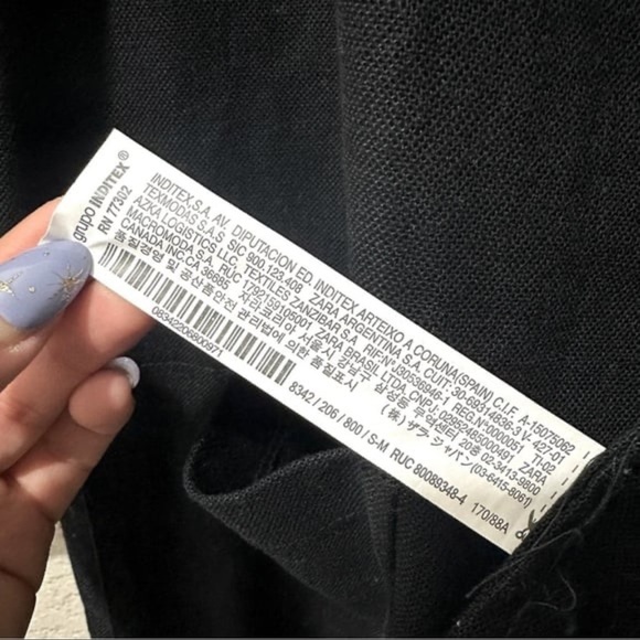 ZARA Relaxed Linen Cotton Blazer Oversized Casual Limited Edition Black Sz. S - Picture 5 of 8